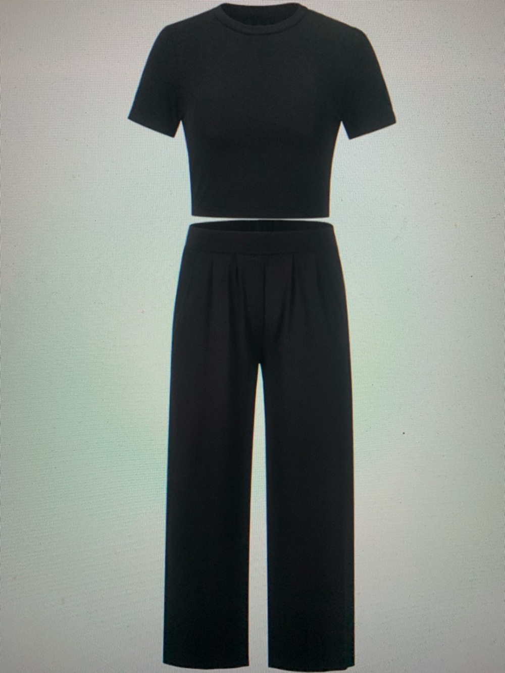 Black Wide-Leg Pants - Versatile Women's Pull-On Trousers - Picture 5 of 5